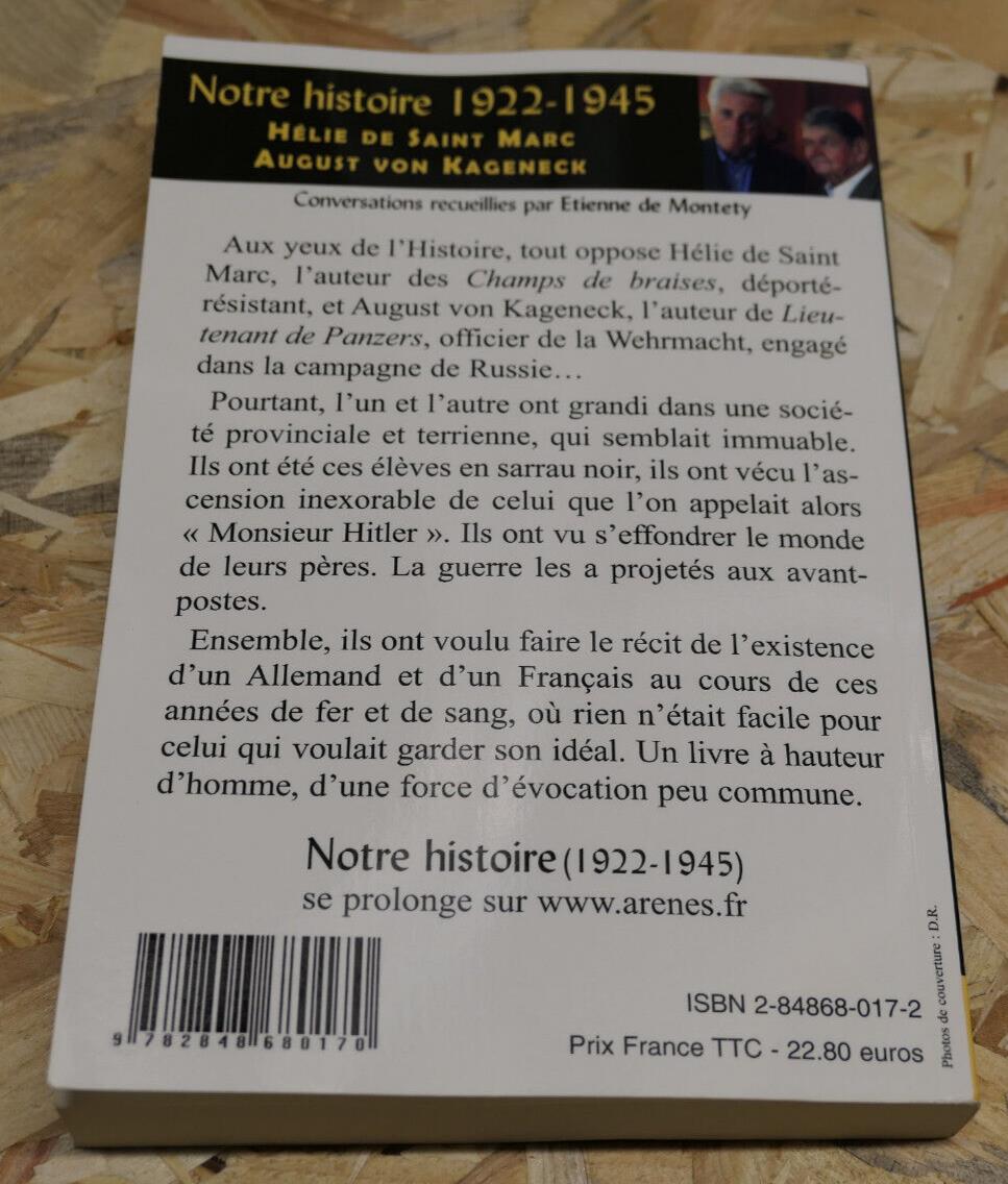 NOTRE HISTOIRE 1922-1945 / RECIT TEMOIGNAGE WW2 MILITARIA / 2020