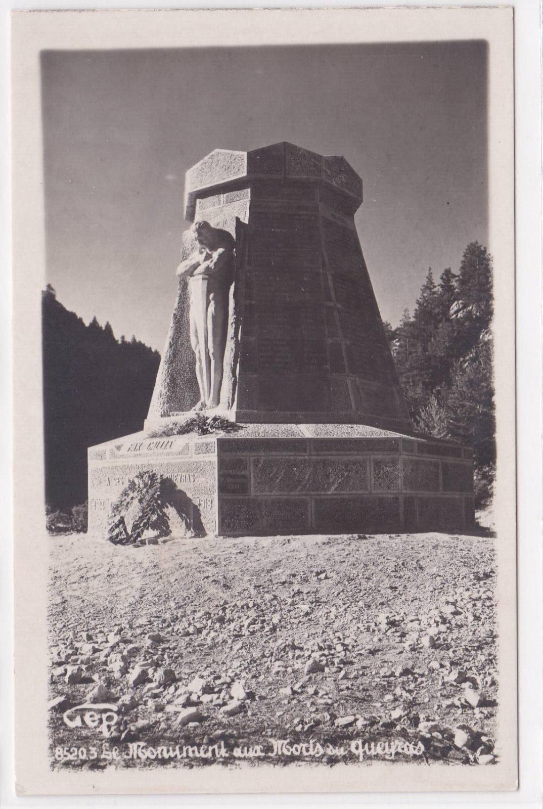 OLD POSTCARD CPA THE QUEYRAS WAR MONUMENT