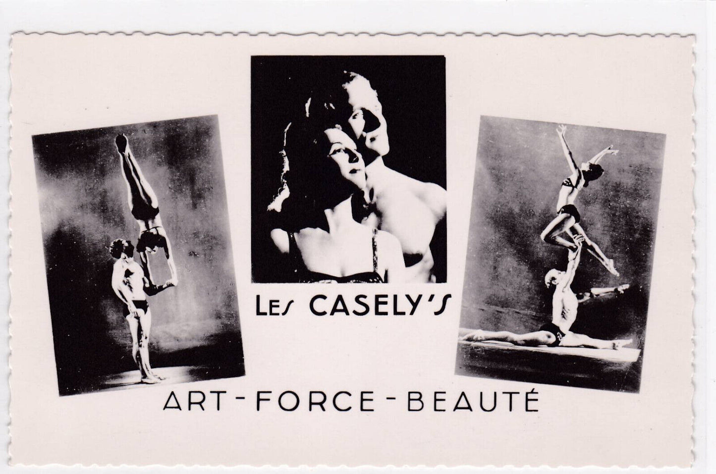 CARTE POSTALE CPSM LES CASELY'S ART FORCE BEAUTE SPECTACLE CIRQUE ACROBATES