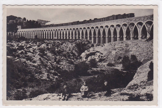 OLD POSTCARD CPA ST-CHAMAS RAILWAY VIADUCT TRAIN TRANSPORT 