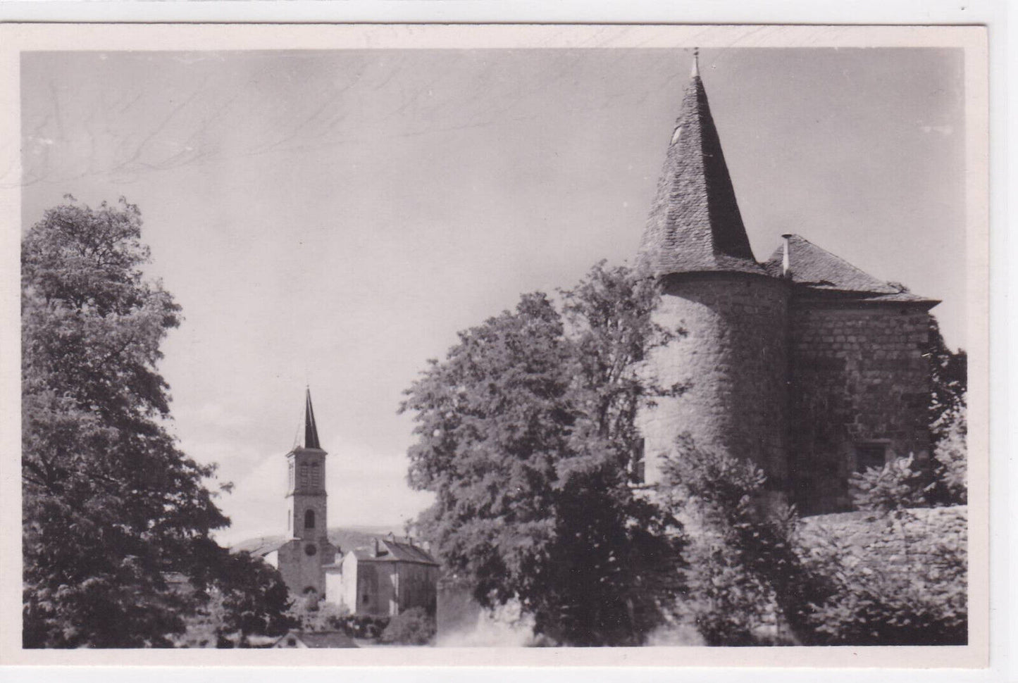 POSTCARD CPSM FLORAC THE CASTLE AND THE CHURCH
