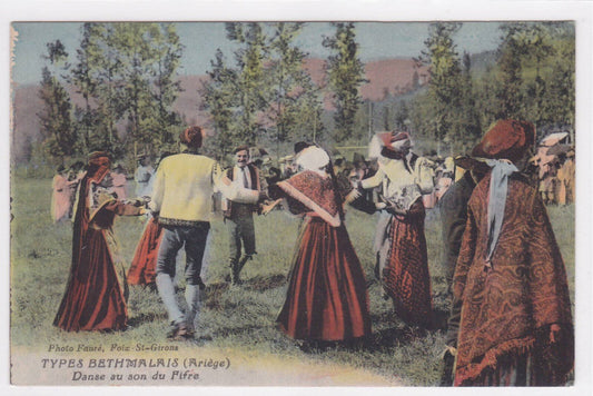 CARTE POSTALE ANCIENNE CPA TYPES BETHMALAIS DANSE AU NOM DU FIFRE ARIEGE