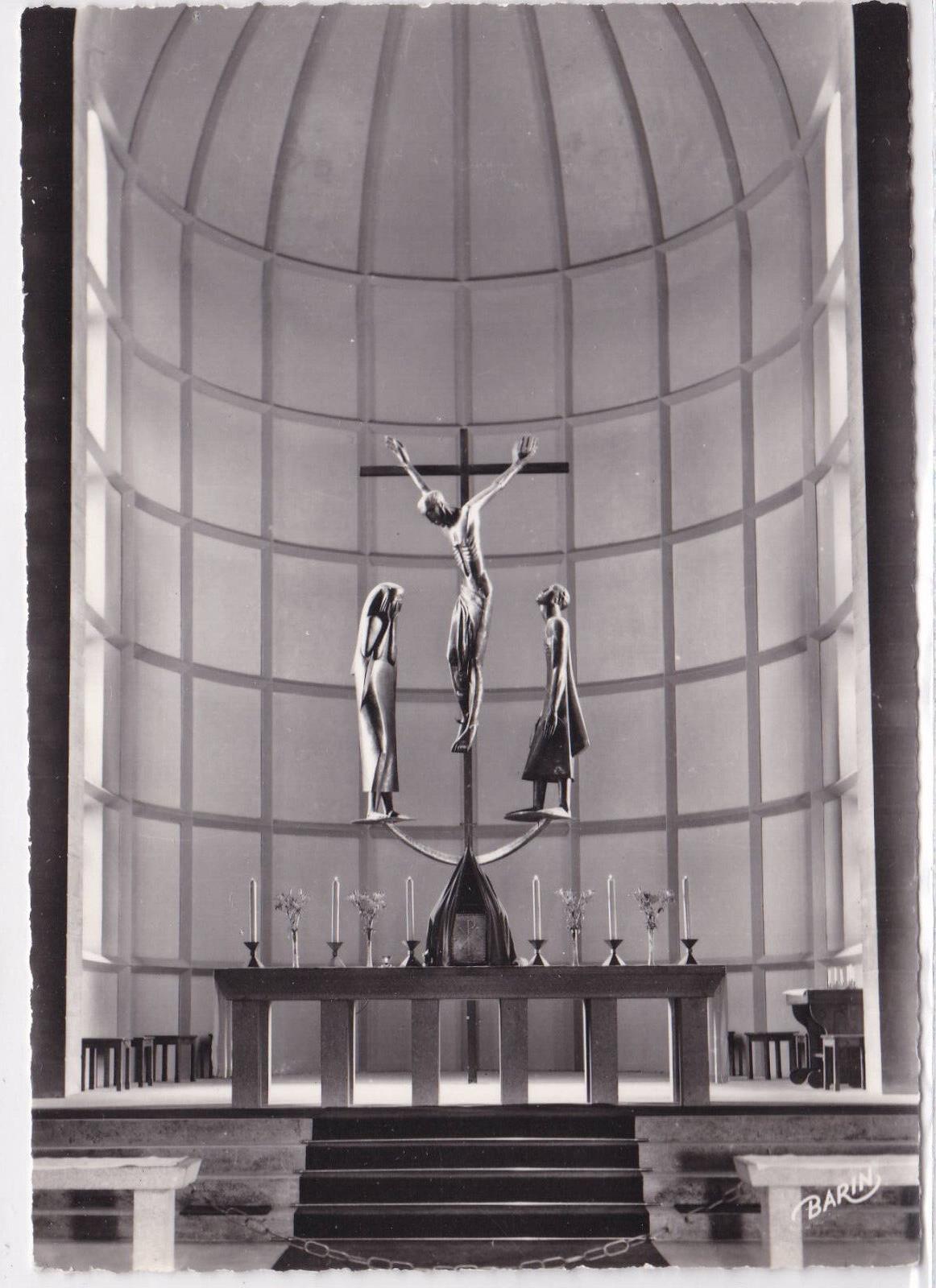 POSTCARD CPSM GERARDMER PARISH CHURCH CALVARY COPPER BROWN STONE 