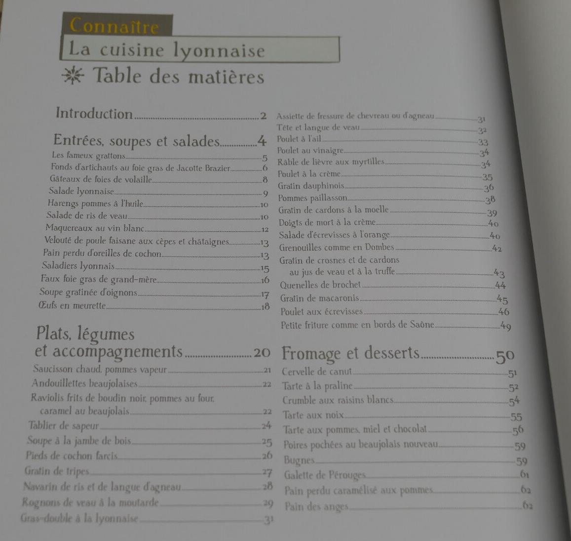 CONNAITRE LA CUISINE LYONNAISE / BOUCHONS LYON GASTRONOMIE RECETTES PHOTOS 2012