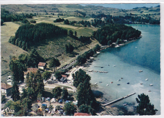 POSTCARD CPSM CHARAVINES-LES-BAINS AERIAL VIEW OF ISERE BEACH 