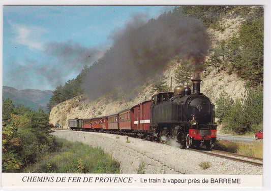 CARTE POSTALE CPM CHEMINS DE FER DE PROVENCE LE TRAIN A VAPEUR PRES DE BARREME
