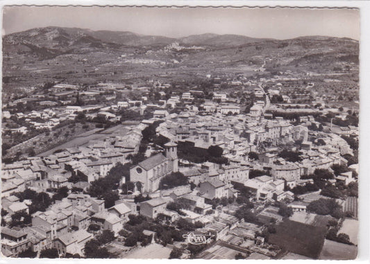 POSTCARD CPSM CAROMB GENERAL AERIAL VIEW IN THE BACKGROUND LE BARROUX VAUCLUSE 