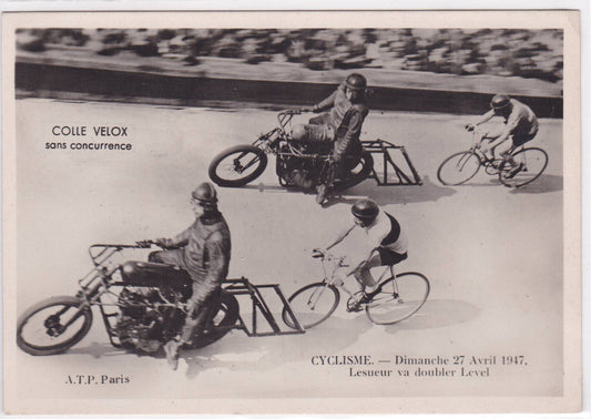 ANCIENNE PUBLICITE PAPIER COLLE VELOX CYCLISME VELO 27 AVRIL 1947 A.T.P. PARIS