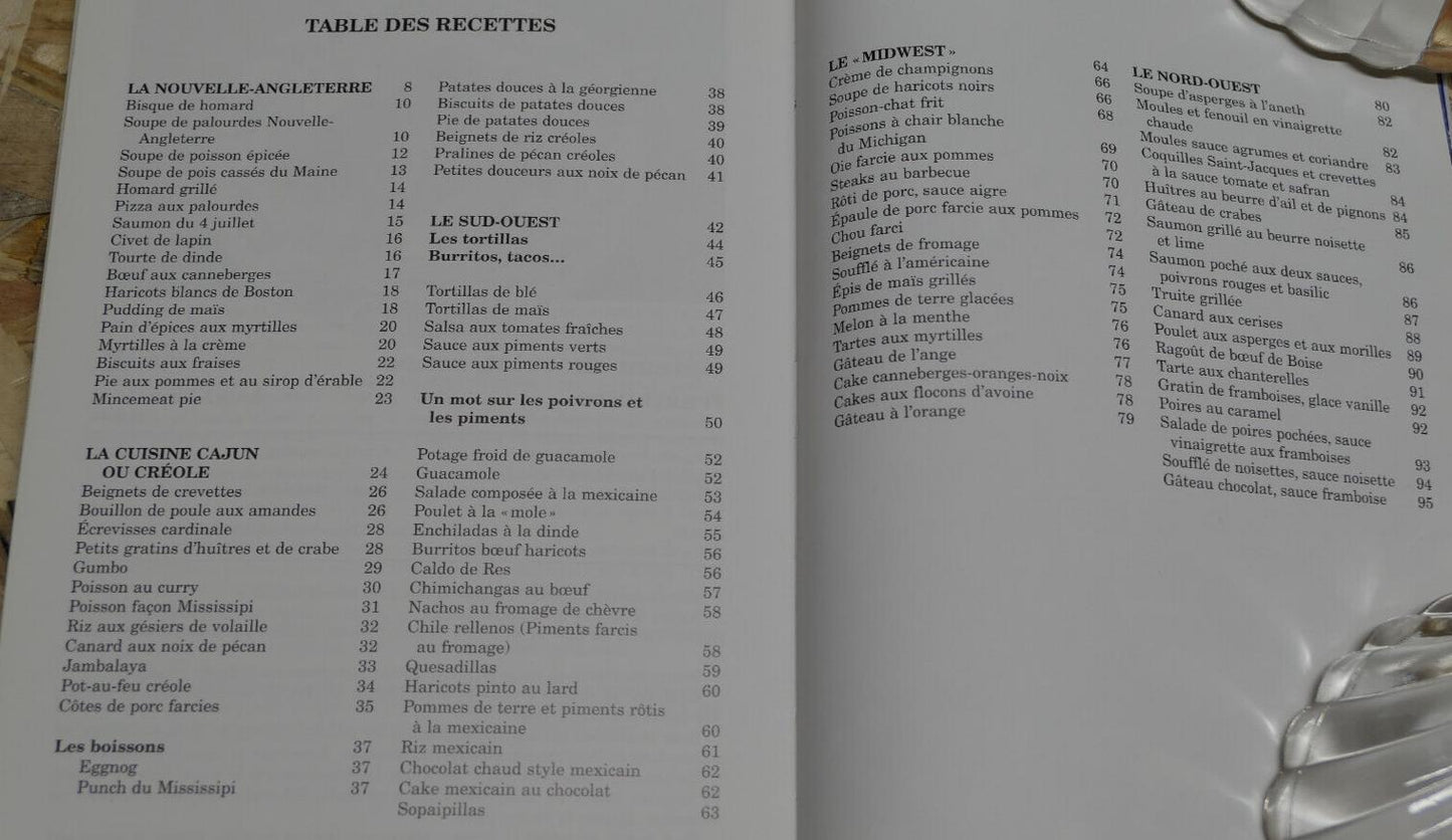 LA CUISINE DES USA / SAEP 1998 / RECETTES TRADITIONS PHOTOS VOYAGE GASTRONOMIE