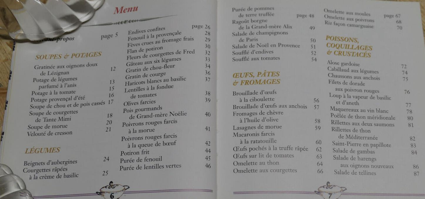 TABLE MISE EN PROVENCE / RECUEIL RECETTES CUISINE ILLUSTRATIONS / 1998