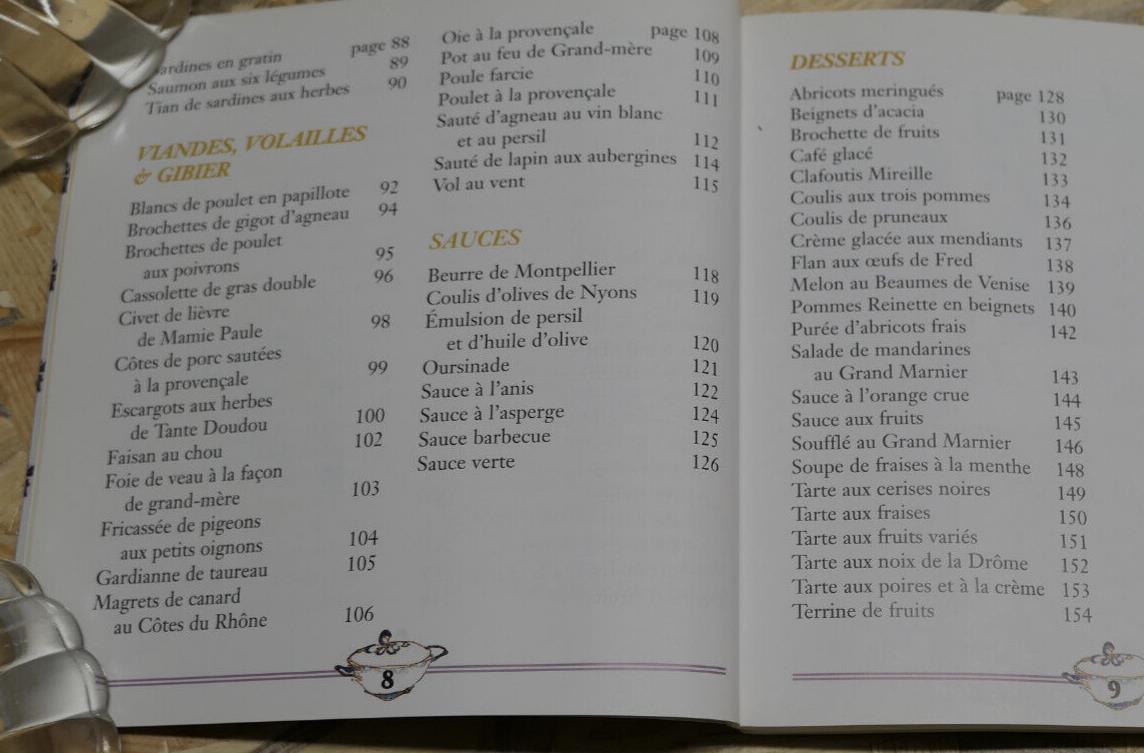 TABLE MISE EN PROVENCE / RECUEIL RECETTES CUISINE ILLUSTRATIONS / 1998