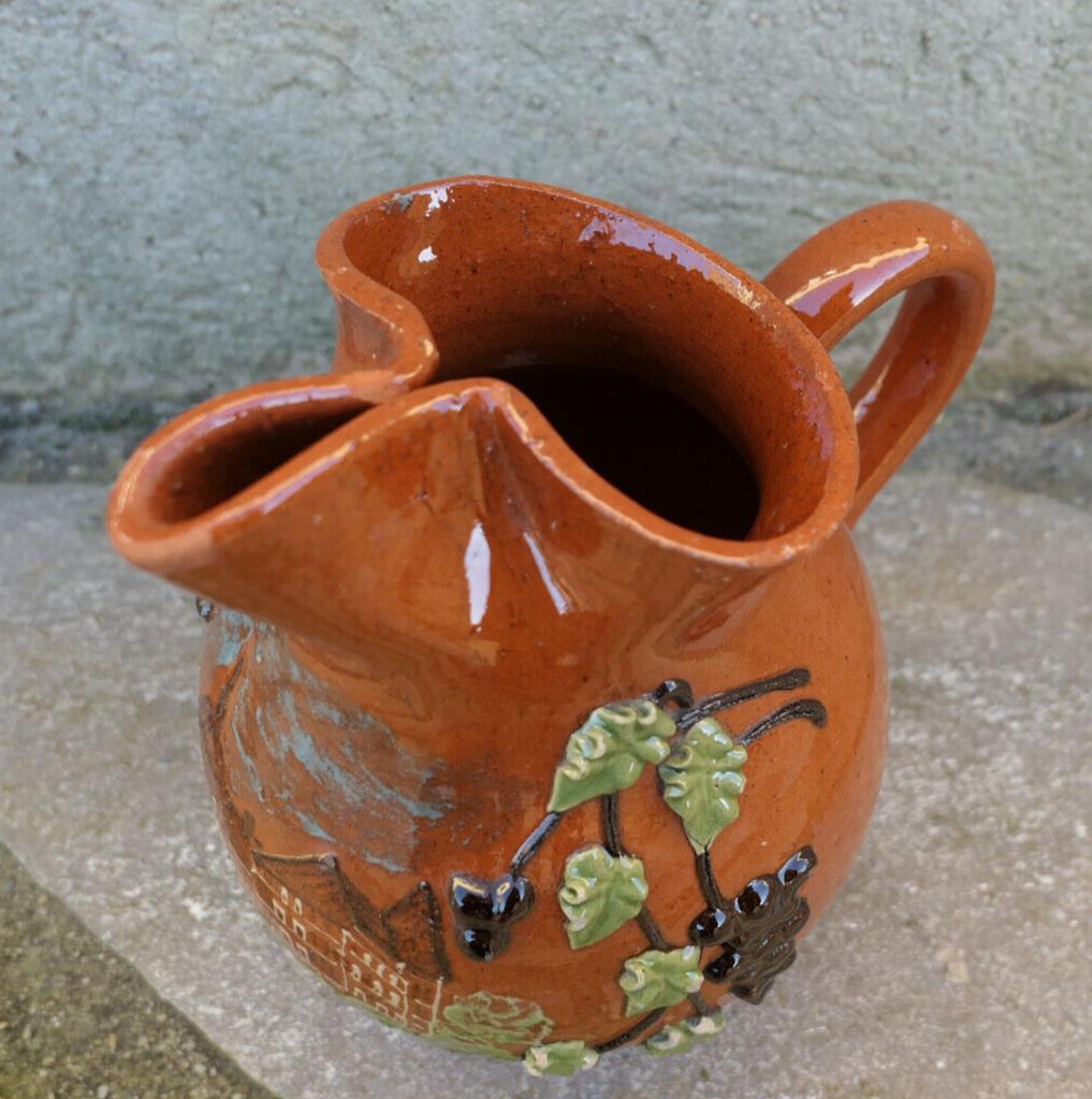 ANCIEN PICHET ALCOOL VIN COL PINCE VIZILLE 1975 SOUVENIR DECO ROMANCHE ISERE