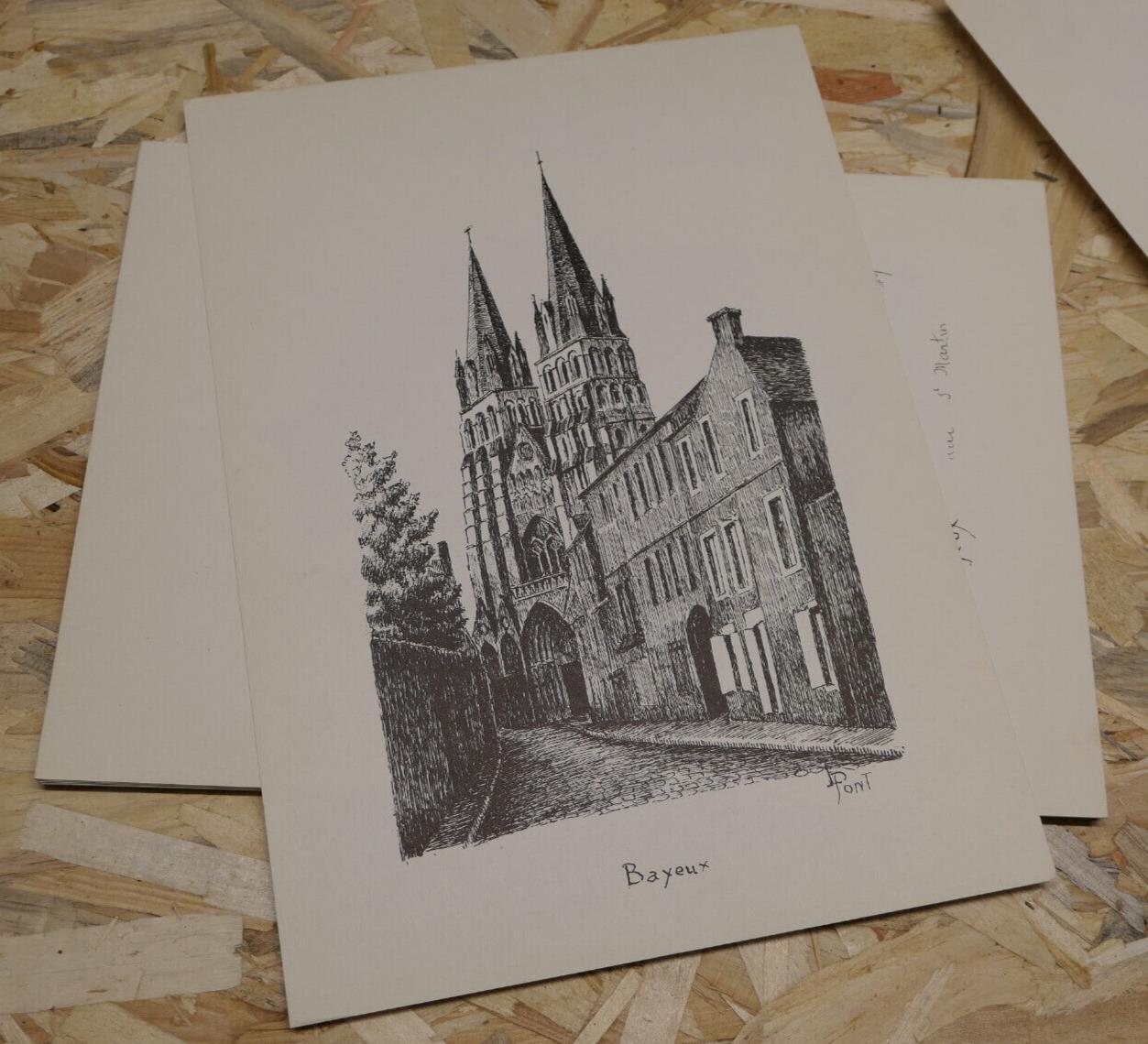 24 DESSINS DE LOUIS PONT SUR BAYEUX ET LE BESSIN / HEIMDAL NORMANDIE CALVADOS
