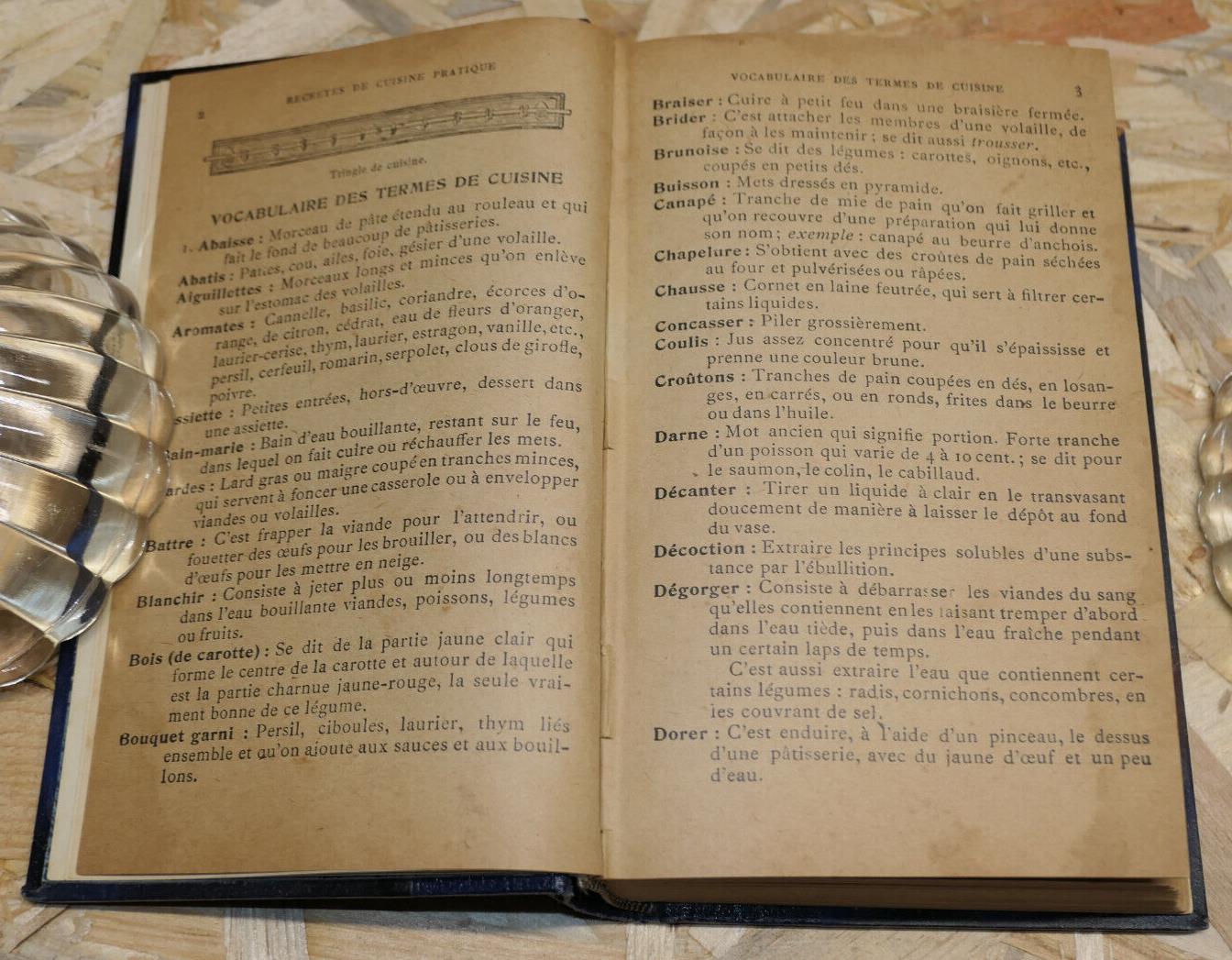 RECETTES DE CUISINE PRATIQUE / PARIS LIBRAIRIE DELAGRAVE 1930 / GASTRONOMIE