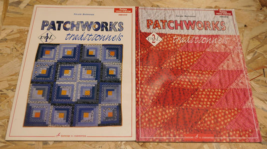 PATCHWORKS TRADITIONNELS VOLUMES 1 & 2 / NICOLE BOISSEAU / DIY COUTURE TISSUS