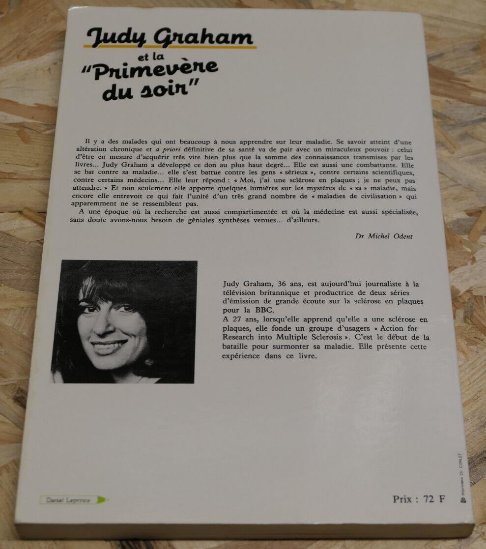 JUDY GRAHAM  ET LA PRIMEVERE DU SOIR MALADIE SCLEROSE EN PLAQUES MEDECINE 1983