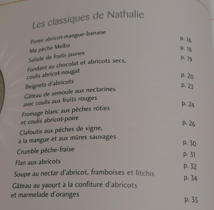 LES PECHES ET ABRICOTS / NATHALIE COMBIER / RECETTES CUISINE PHOTOS DESSERTS