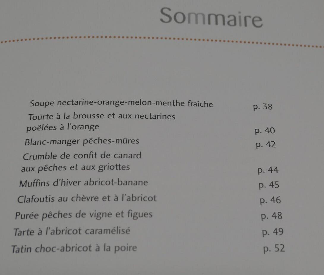 LES PECHES ET ABRICOTS / NATHALIE COMBIER / RECETTES CUISINE PHOTOS DESSERTS