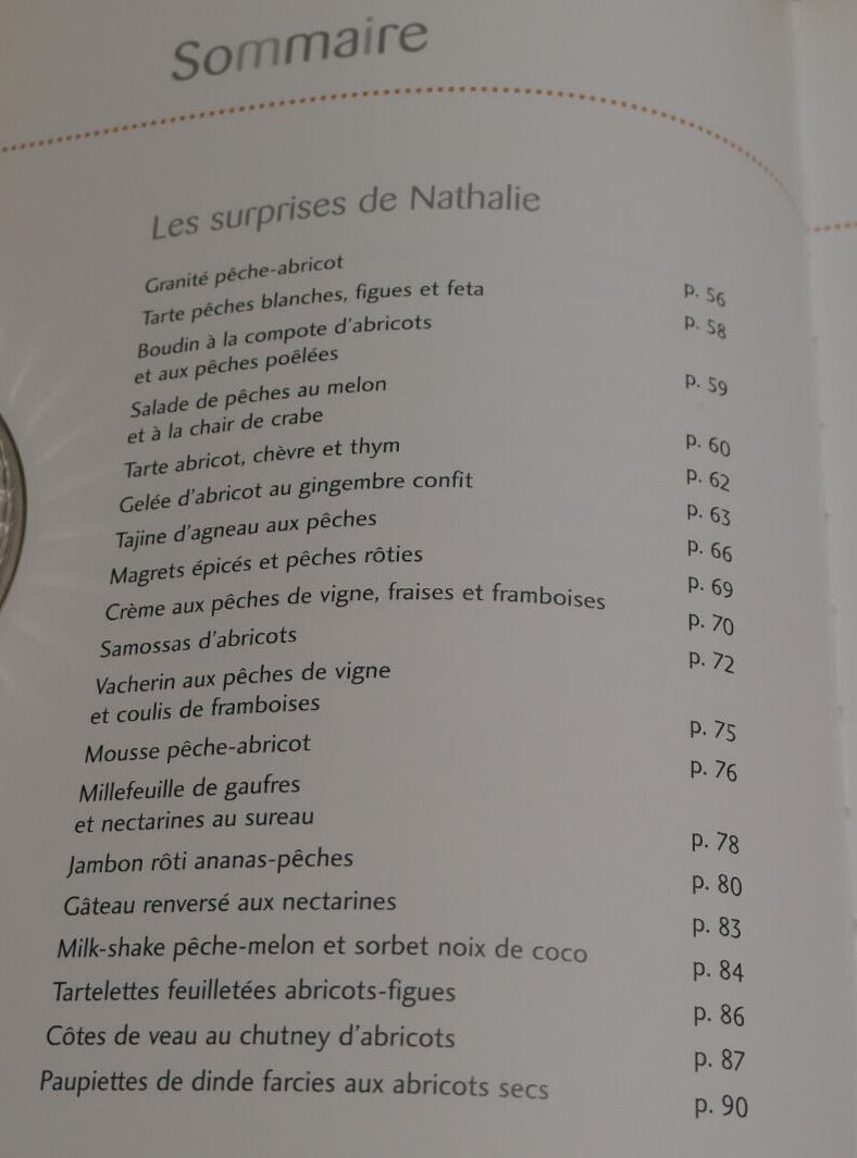 LES PECHES ET ABRICOTS / NATHALIE COMBIER / RECETTES CUISINE PHOTOS DESSERTS