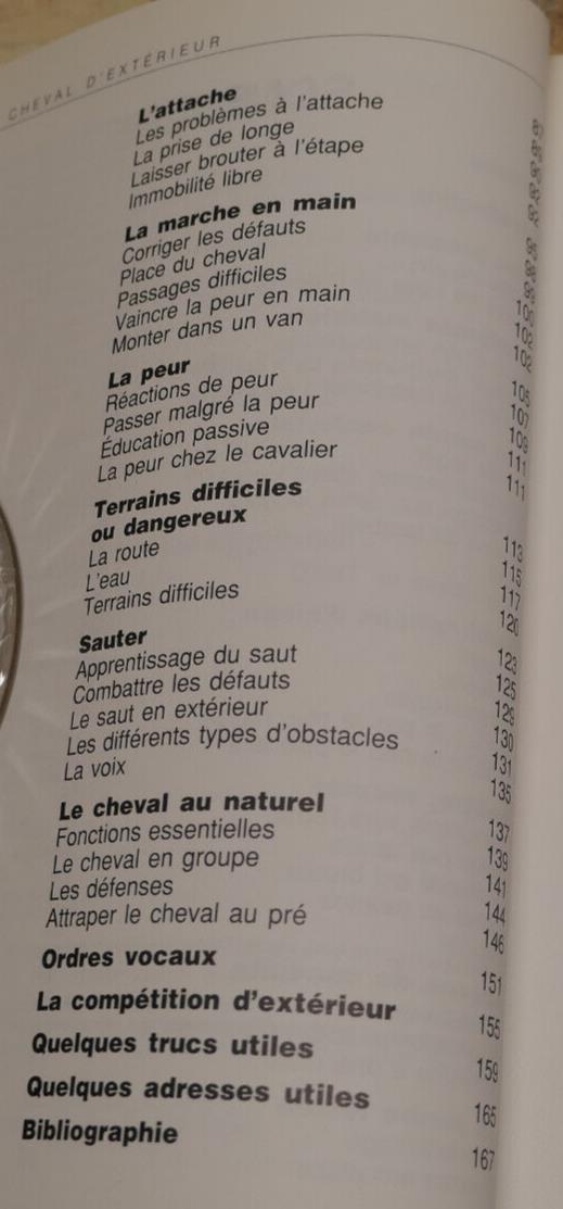LE CHEVAL D'EXTERIEUR L'EDUQUER LE DRESSER / ETHOLOGIE EQUITATION / MALOINE 1993