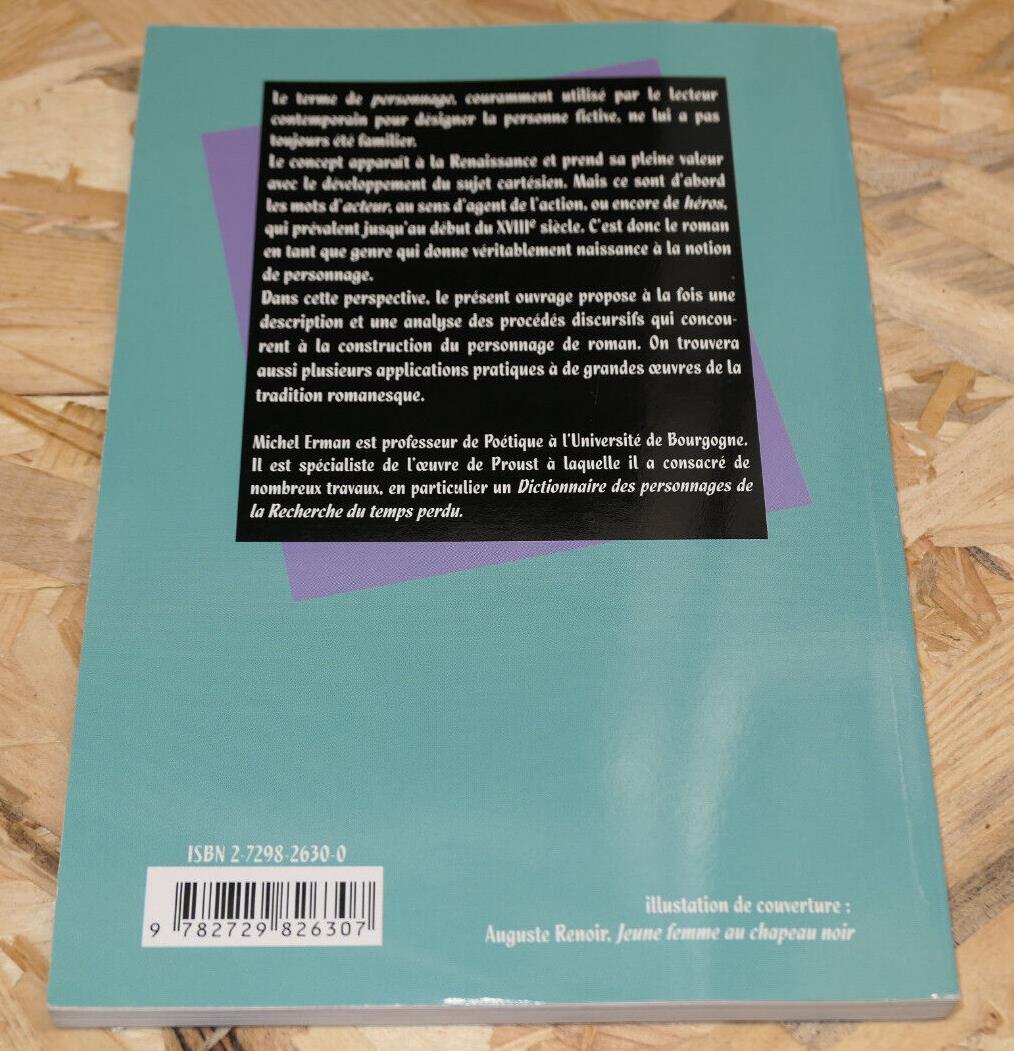 POETIQUE DU PERSONNAGE DE ROMAN / MICHEL ERMAN / ELLIPSES 2006