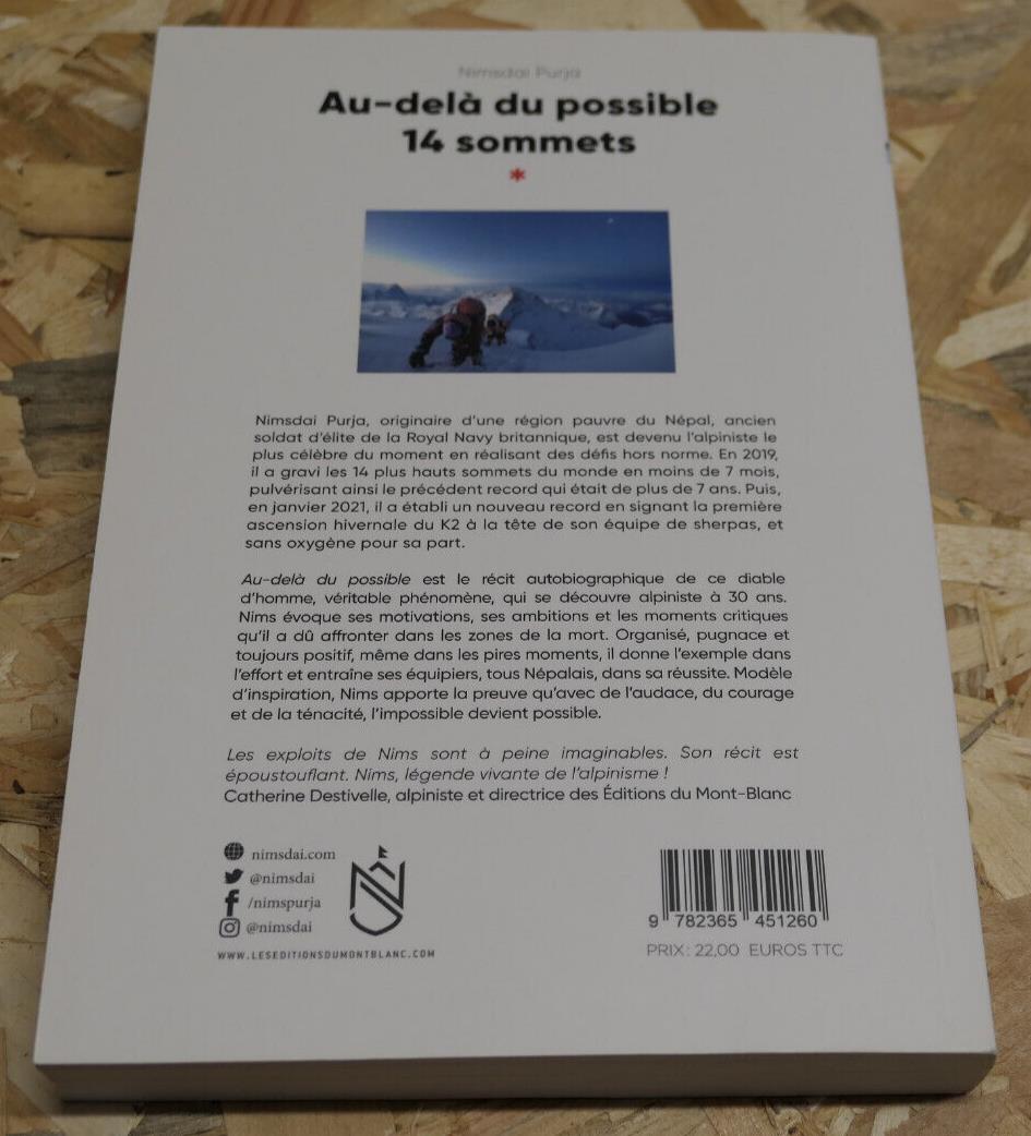 Au-delà Du Possible 14 Sommets - Nimsdai Purja - Éditions Du Mont-Blanc 2022