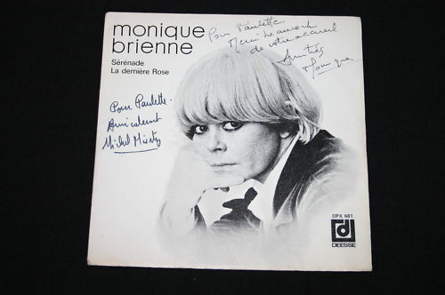 MONIQUE BRIENNE  SP 45T  MICHEL ET MONIQUE  DEDICACE