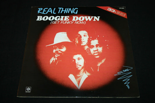 REAL THING   MAXI 33T 12"   BOOGIE DOWN (GET FUNKY NOW)   1979   RED VINYL