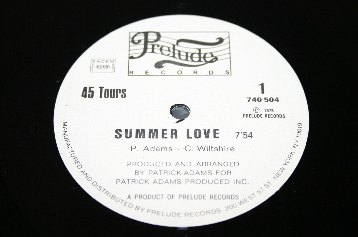 PATRICK ADAMS   MAXI 45T 12"   SUMMER LOVE   1978