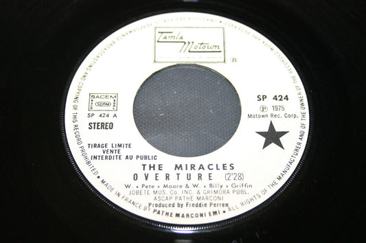 THE MIRACLES   SP 45T 7"   OVERTURE   PROMO   1975