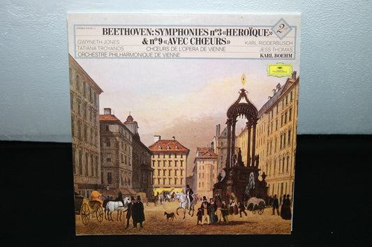 BEETHOVEN KARL BOEHM SYMPHONIES N°3 HEROIQUE N° 9 AVEC CHOEURS   2 x LP 33T 12"