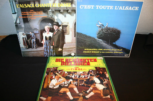 ALSACE / FOLKLORE   LOT DE 3 LP 33T 12"
