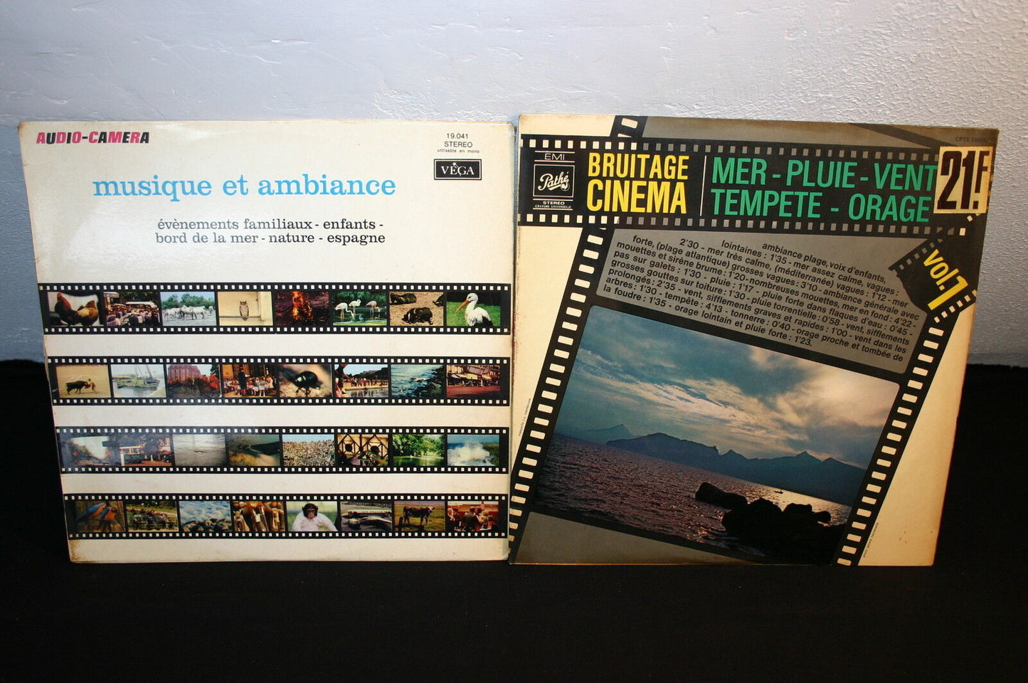 BRUITAGE CINEMA   LOT DE 2 LP 33T 12"   MUSIQUE ET AMBIANCE