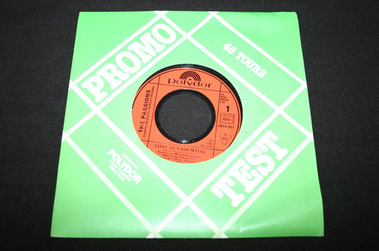 THE PASSIONS   SP 45T 7"   LOVE IS ESSENTIAL / JUMP FOR JOY   1982   PROMO RARE
