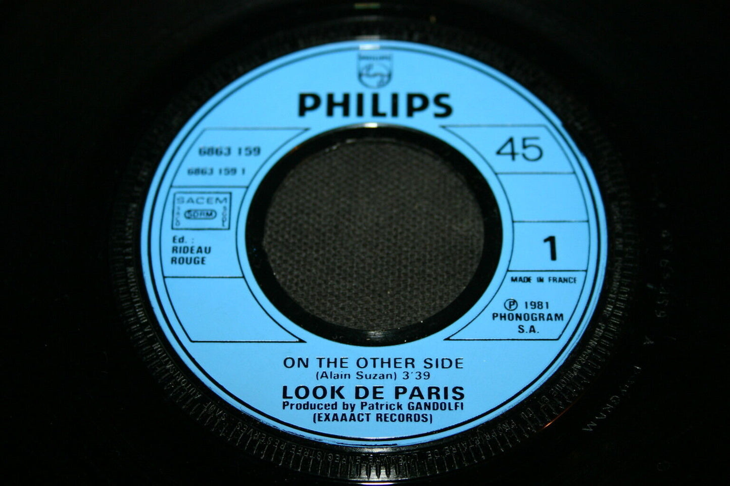LOOK DE PARIS   SP 45T 7"   ON THE OTHER SIDE   1981