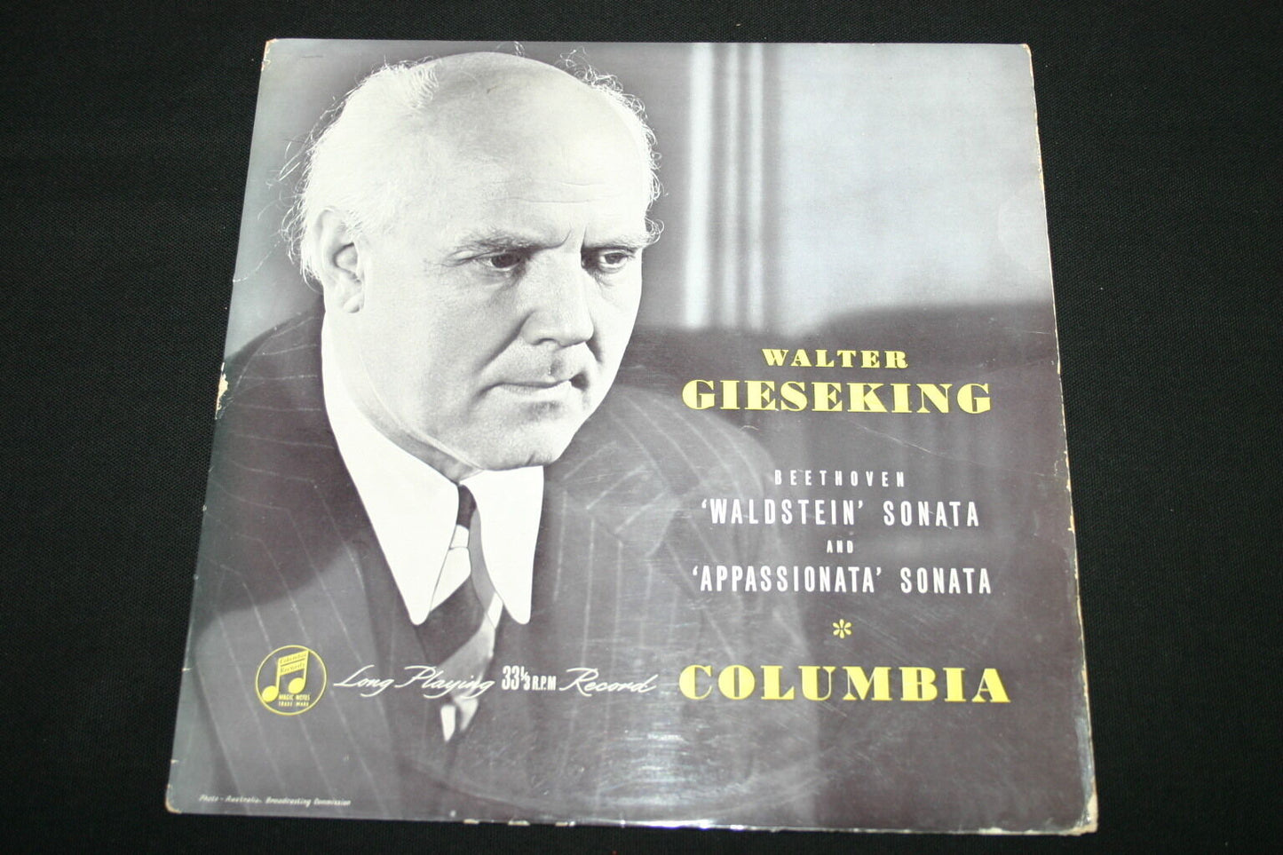 WALTER GIESEKING / BEETHOVEN "WALDSTEIN" SONATA & "APPASSIONATA" SONATA   LP 33T