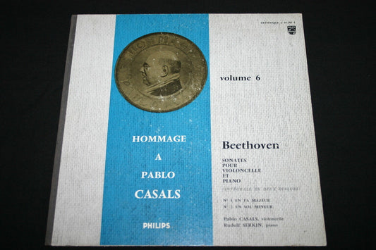 BEETHOVEN / PABLO CASALS / SONATES POUR VIOLONCELLE ET PIANO   LP 33T 12"