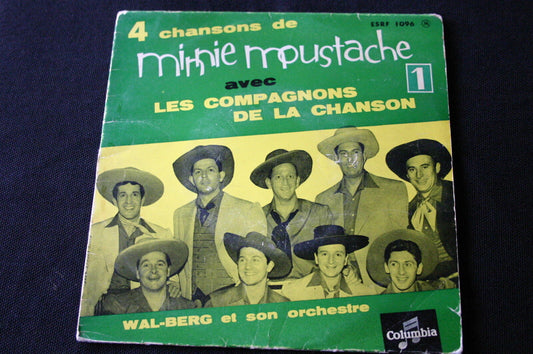 4 CHANSONS de MINNIE MOUSTACHE avec LES COMPAGNONS DE LA CHANSON   EP 45T 7"
