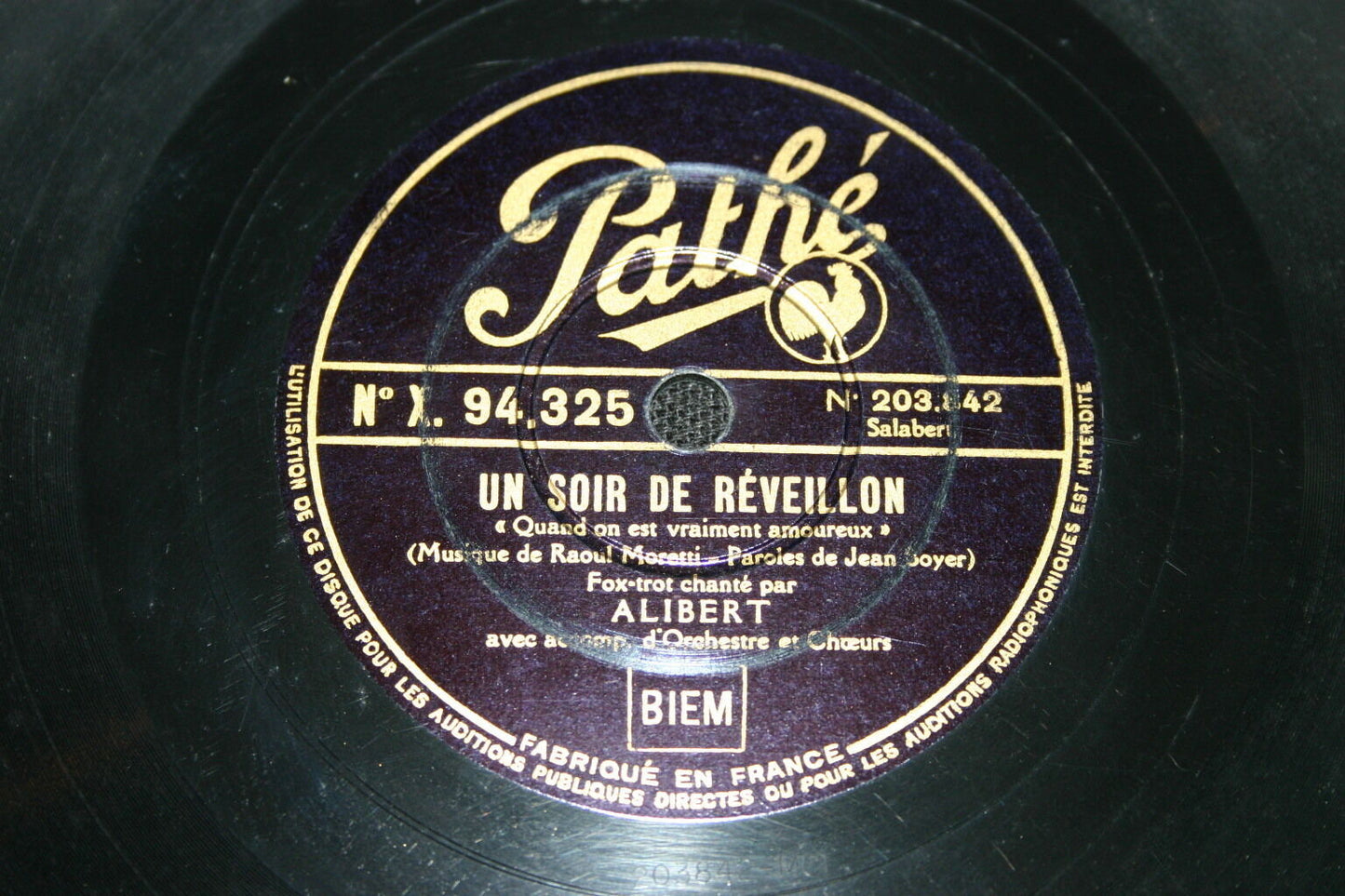 ALIBERT   78T   UN SOIR DE REVEILLON   PATHE