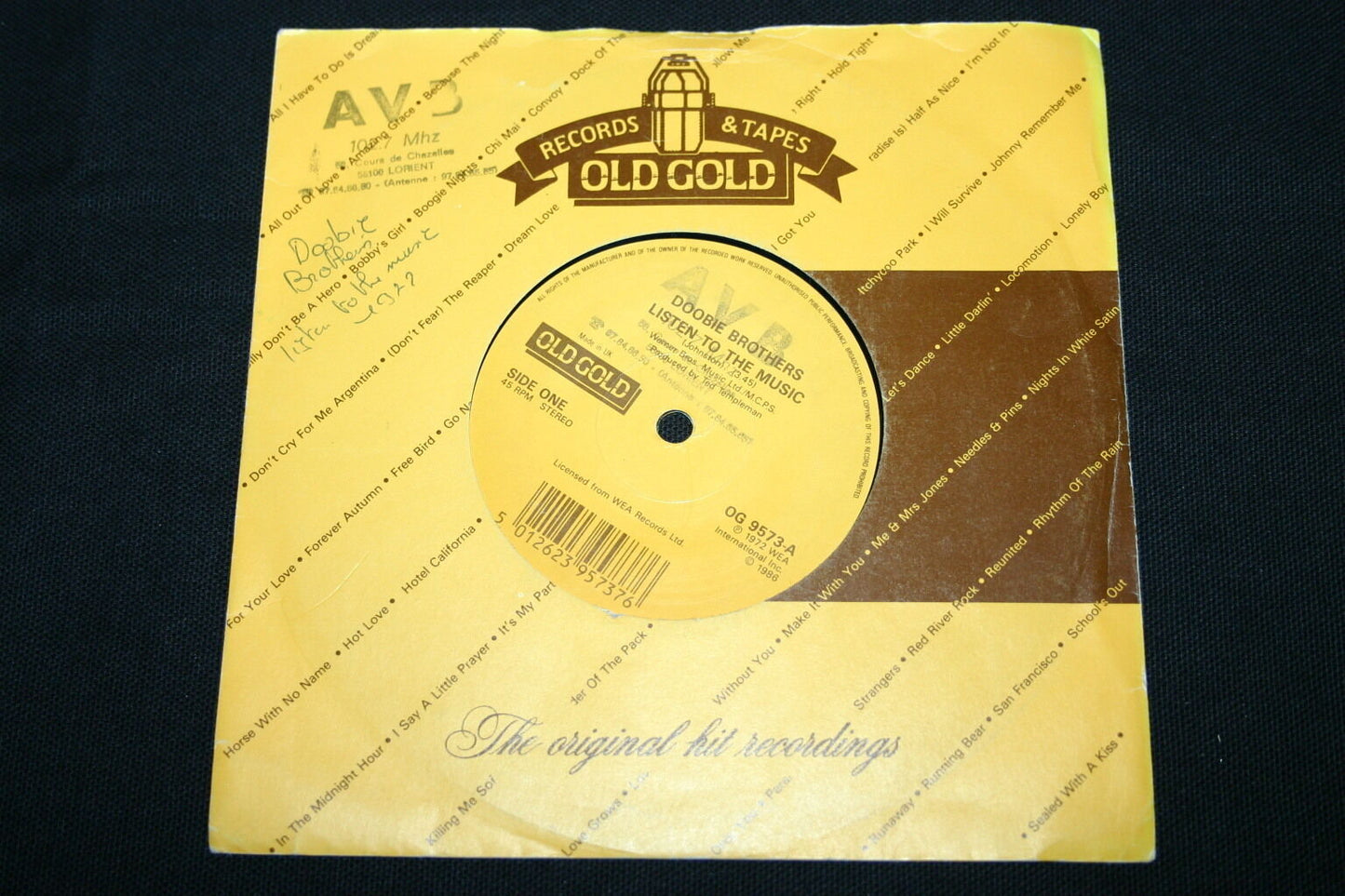 DOOBIE BROTHERS   SP 45T 7"   LISTEN TO THE MUSIC   1986   OLD GOLD