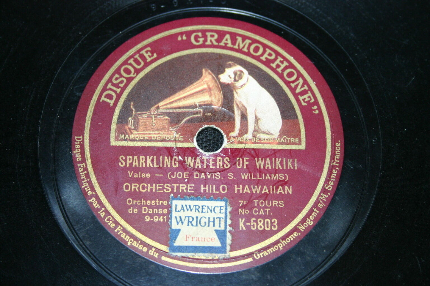 ORCHESTRE HILO HAWAIIAN   78T   SPARKLING WATERS OF WAIKIKI