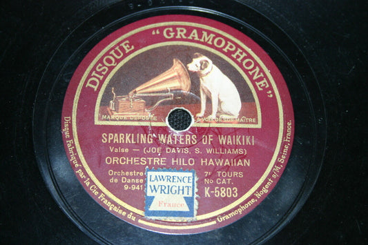 ORCHESTRE HILO HAWAIIAN   78T   SPARKLING WATERS OF WAIKIKI