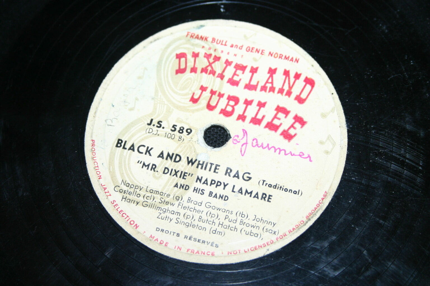 MR DIXIE NAPPY LAMARE AND HIS BAND   78T   BLACK AND WHITE RAG / PALESTEENA