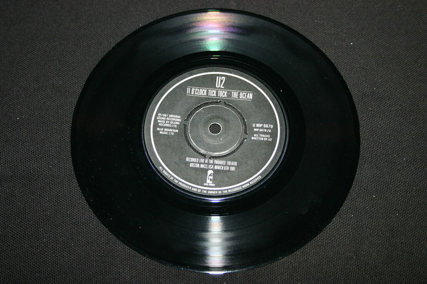 U2   SP 45T 7"   11 O'CLOCK TICK TOCK +3   LIVE USA 1981