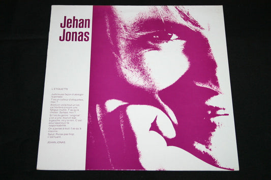 JEHAN JONAS   LP 33T 12"   L'ETIQUETTE