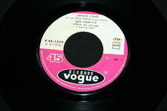 PETULA CLARK   SP 45T 7"   QUE RESTE-T-IL / MON AMOUR