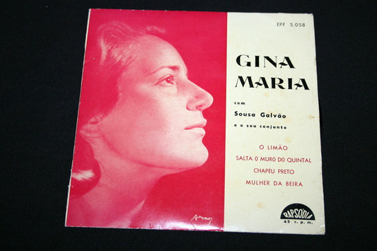 GINA MARIA com SOUSA GALVAO e o seu conjunto   EP 45T 7"   O LIMAO   PORTUGAL