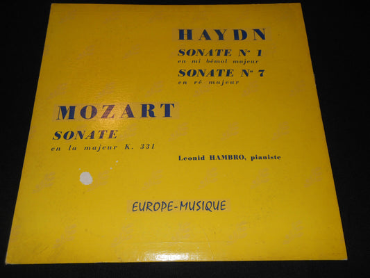 LEONID HAMBRO pianiste   HAYDN   MOZART   LP 33T 12"   EUROPE-MUSIQUE