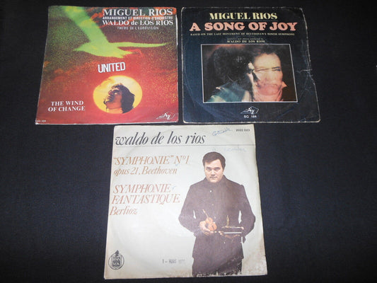 MIGUEL RIOS / WALDO DE LOS RIOS   LOT DE 3 x SP 45T 7"   RARE