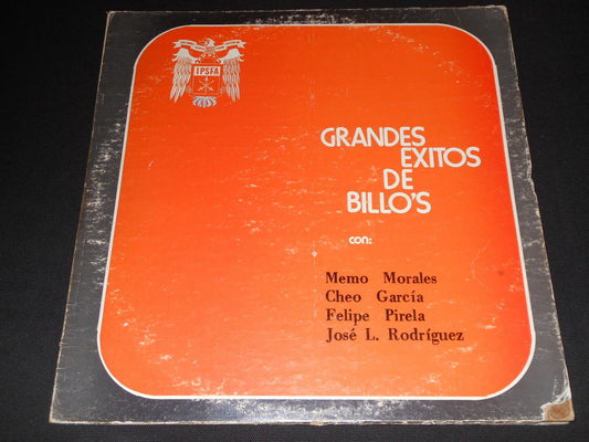 GRANDES EXITOS DE BILLO'S con MEMO MORALES CHEO GARCIA FELIPE PIRELA  LP 33T 12"